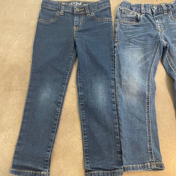 Cat & Jack denim jeans girls 4T straight skinny leg bundle pants - Picture 3 of 6